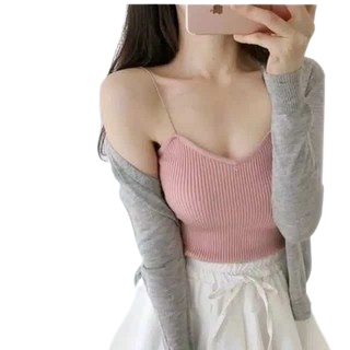 TokoMilkan - Atasan Wanita Dewasa KNIT SPAGHETTI Tank Top Bahan Rajut