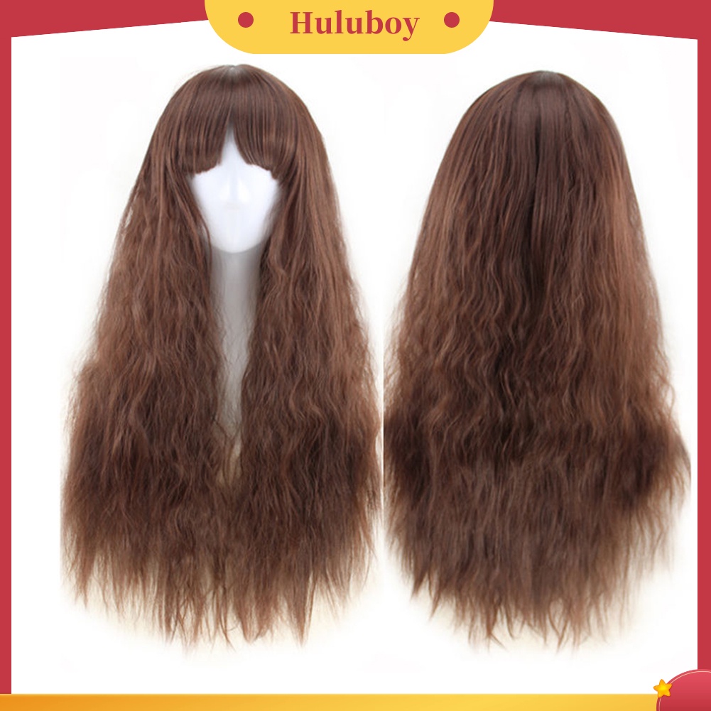 Wig Rambut Cosplay Model Panjang Keriting Gelombang Ukuran 65cm Untuk Wanita