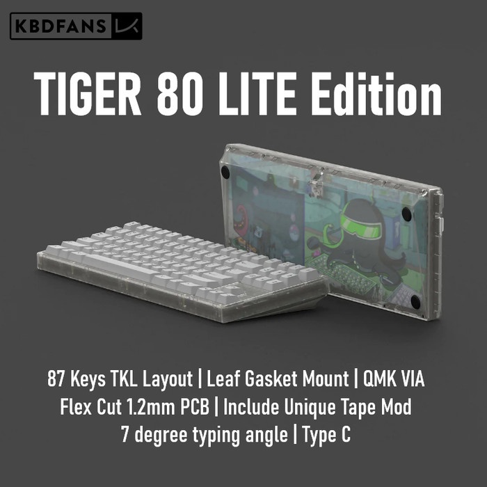 Keyboard Kbdfans Tiger Lite Keyboard Kit Gasket Mount Hotswap Rgb Underglow
