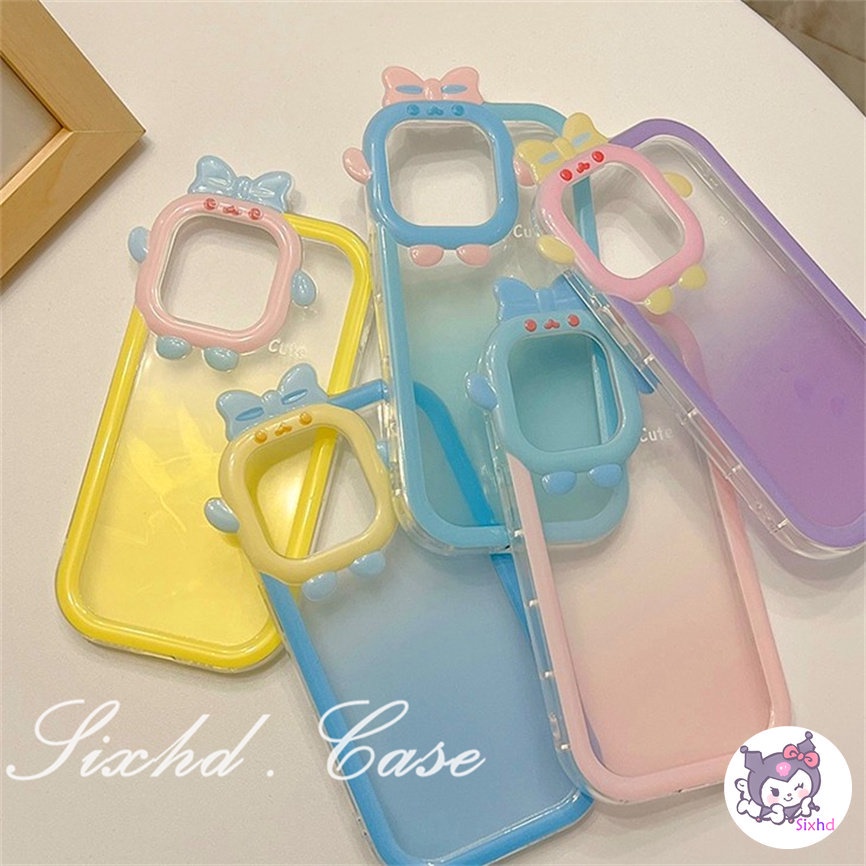OPPO A78 A17 A17K A57 A77s A76 A96 A16 A16K A15 A74 A54 A53 A33 A32 A31 A5 A9 A5s A3s Reno 8Z 7Z 6 5 A95 A94 A93 A92 A77 A52 A16e A12e F11 3D Small Monster Phone Casing Gradient Color Camera Protector Phone Soft CoverSamsung A04 A04s