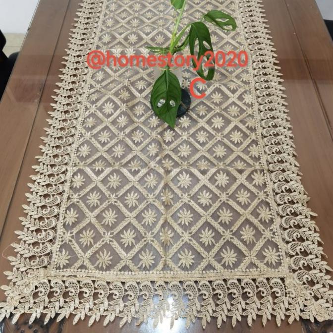 taplak meja tamu kain katun organdi taplak meja ruang tamu 60cmx110cm