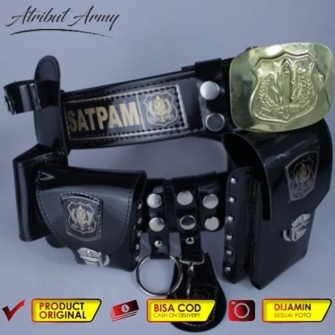 (Ready COD) Sabuk Kopel Logo Satpam Fullset & Kepala Bangkol Ikat Pinggang Atribut Perlengkapan Secu