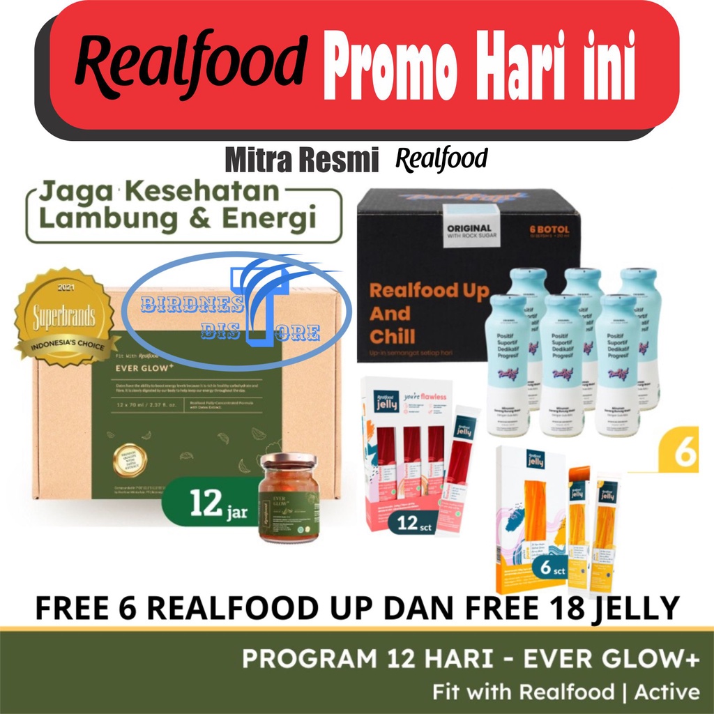 

Realfood Ever Glow Plus FREE REALFOOD UP 6 BOTOL
