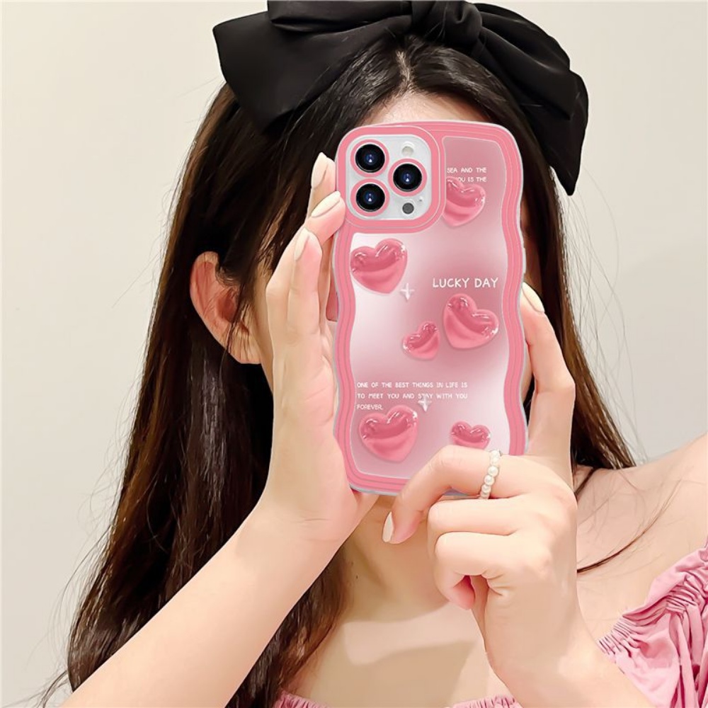 Redmi 10C Note 10C Note 11 Pro Note 11S 10A 9C 9A 10 9T 9 Note10 5G 10s Note9 Note9S Note8 Poco X3 NFC M3 Redmi A1 Case Fashion Pink Love Hati Bunga Tulip Wavy Edge TPU Soft Cover BY