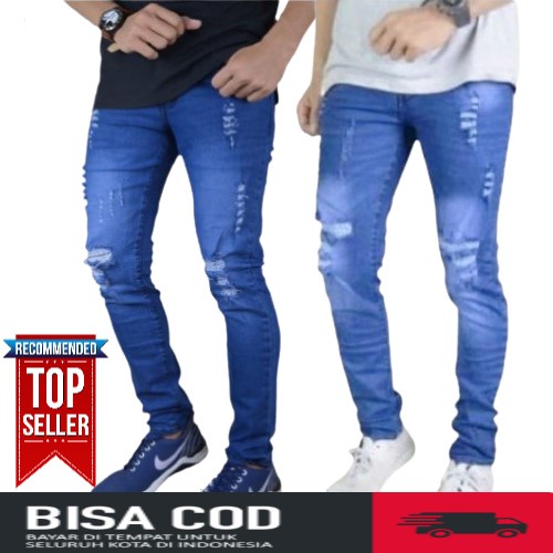 Celana Jeans Panjang Pria Model Sobek Robek Terbaru 2022 / Celana Jeans Pria Terbaru Model Sobek Rob