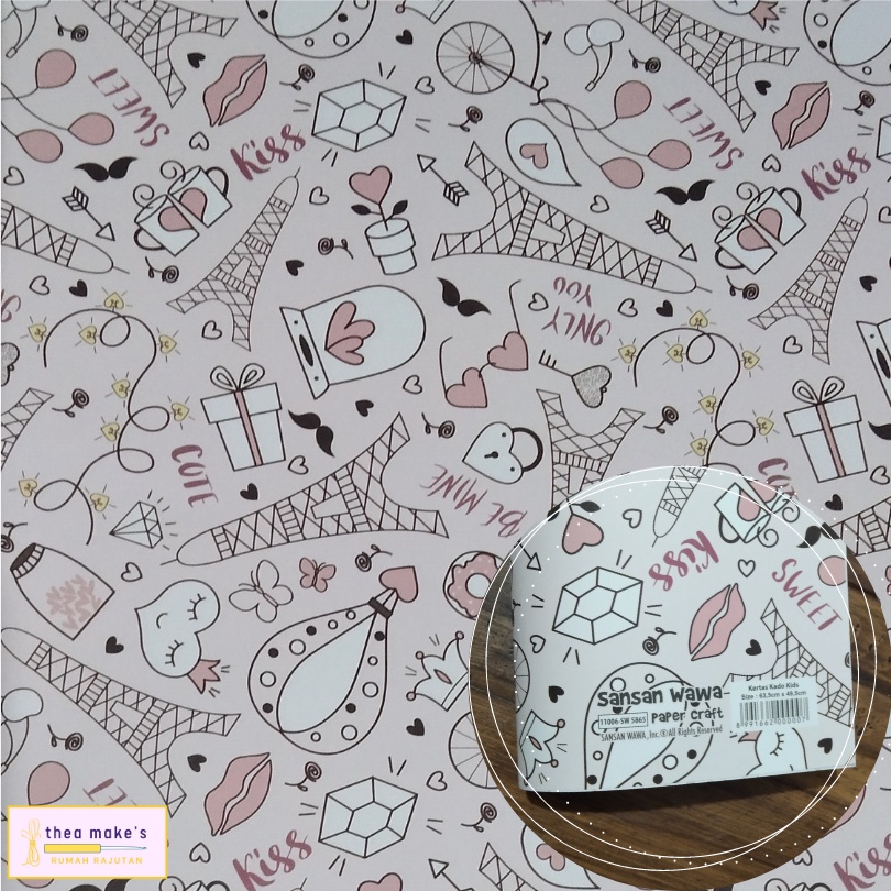 

Kertas Kado Sansan Wawa Motif Kids Paris Pink Kiss / Bungkus / Kado / Wrapping Paper