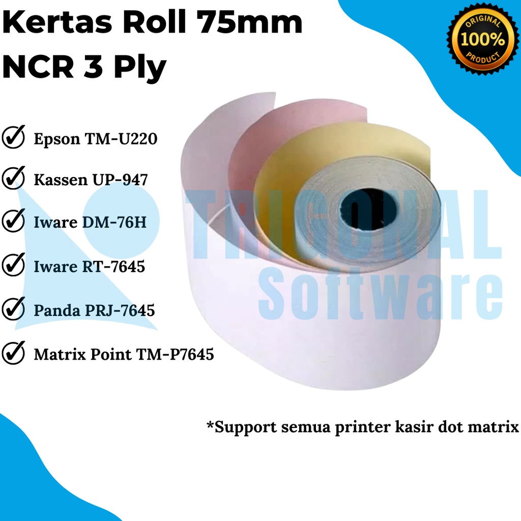 Jual Kertas Struk Hvs Ply X Untuk Printer Kasir Dot Matrix X Mm