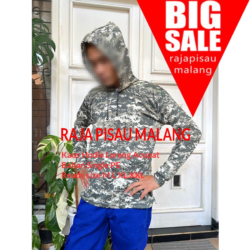 Kaos hodie acupat/ kaos loreng lengan panjang Bahan PE