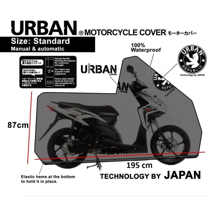 URBAN DELUXE STANDARD SILVER COVER SARUNG MOTOR MIO,SCOOPY,BEAT, DLL