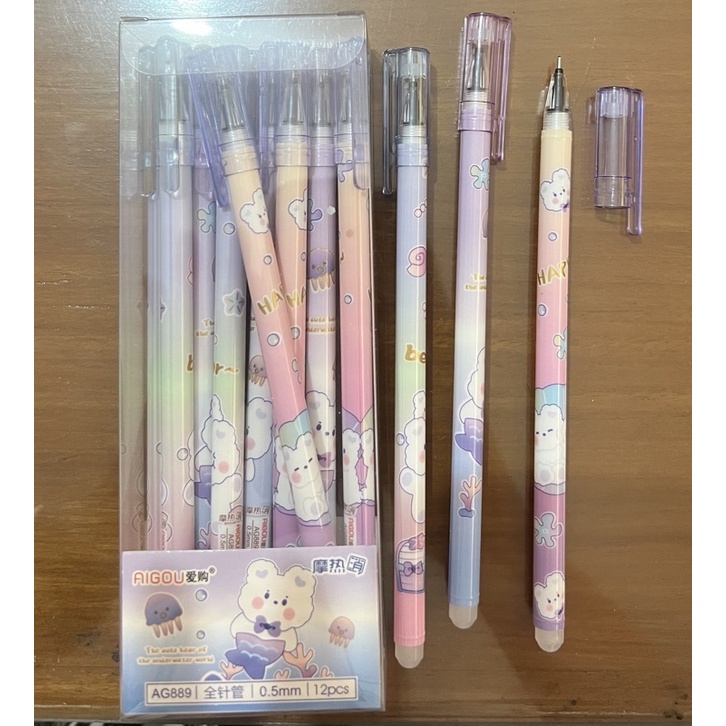 

[12 pcs] pulpen hapus murah / gelpen hapus murah