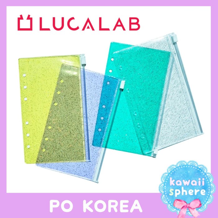 

LUCALAB ARCHIVE GLITTER ZIPPER BAG INSERT RING BINDER PO KOREA