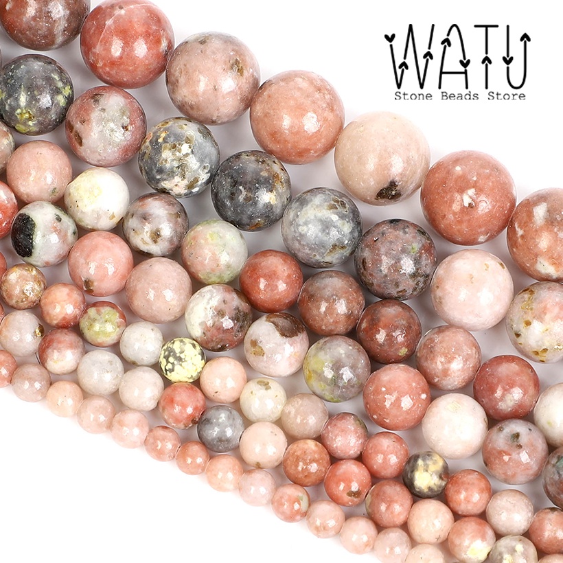 Bahan Gelang Batu Alam Red Rhodonite Persian Jades Natural Stone Beads