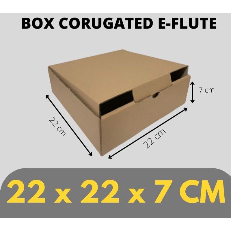 

KARDUS 22x22x7 cm / BOX KARTON CORUGATED DIE CUT E-FLUTE / AKSESORIS ONLINE/BOX HAMPERS