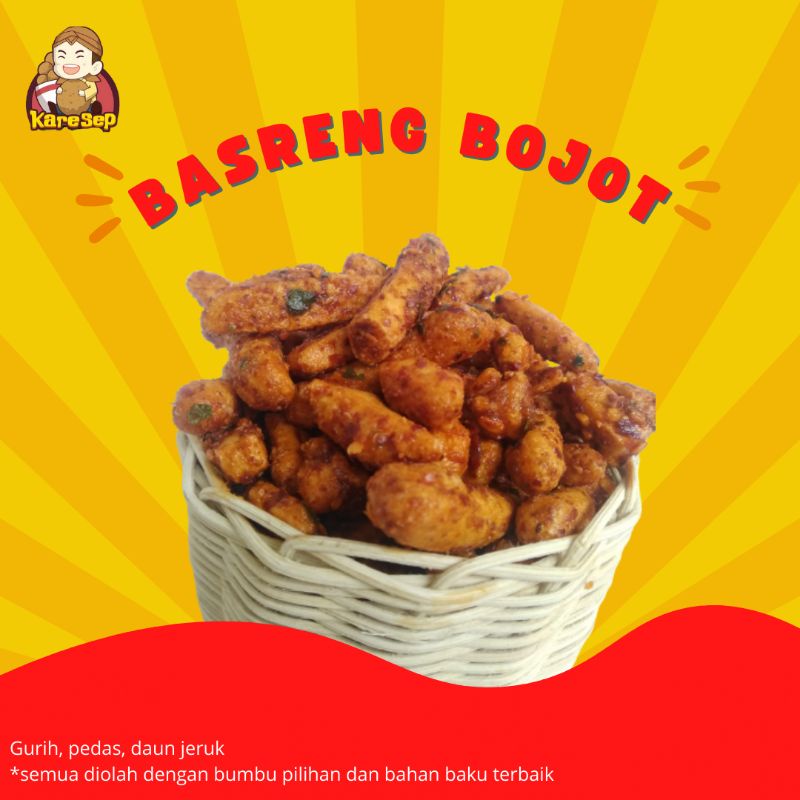 

Basreng bumbu bojot daun jeruk cabe asli Cemilan 110gr