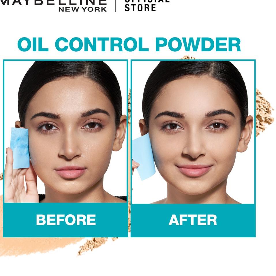 ↶ Maybelline Fit Me Matte Poreless Liquid Foundation 120 + Fit Me Oil Control Powder 112-Bedak Make 