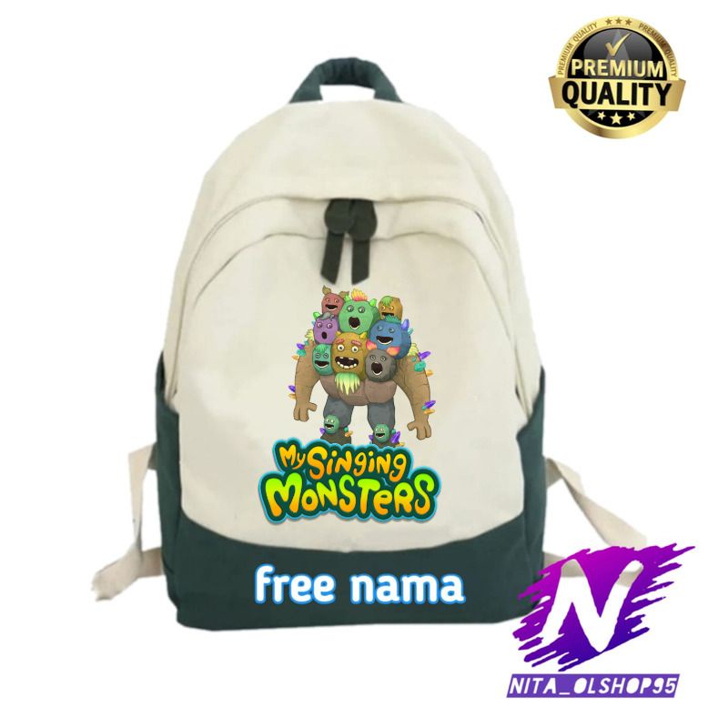 tas my singing monsters tas sekolah anak SD TK