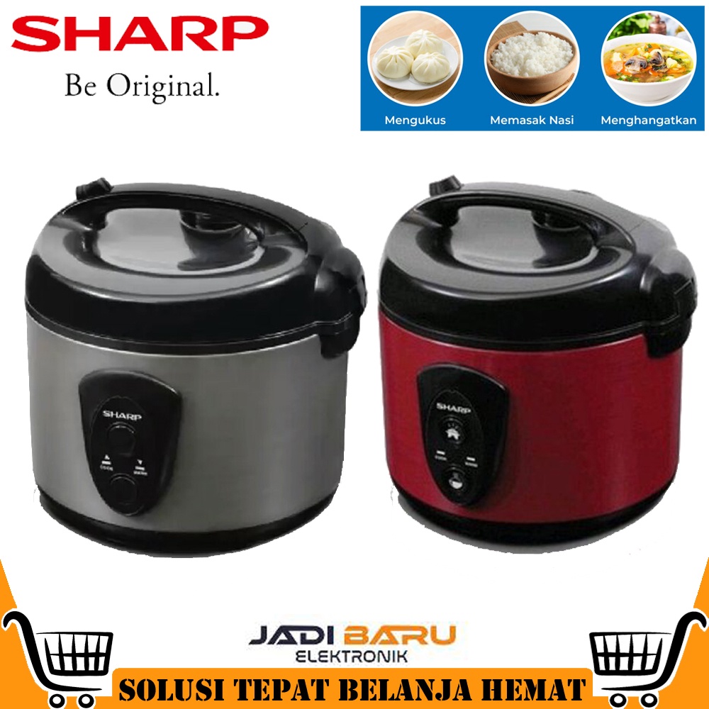 (READY COD) MAGIC COM SHARP 18MG / KSN-18MG / KSN 18 MG / RICE COOKER SHARP [BODY STAINLESS] RESMI