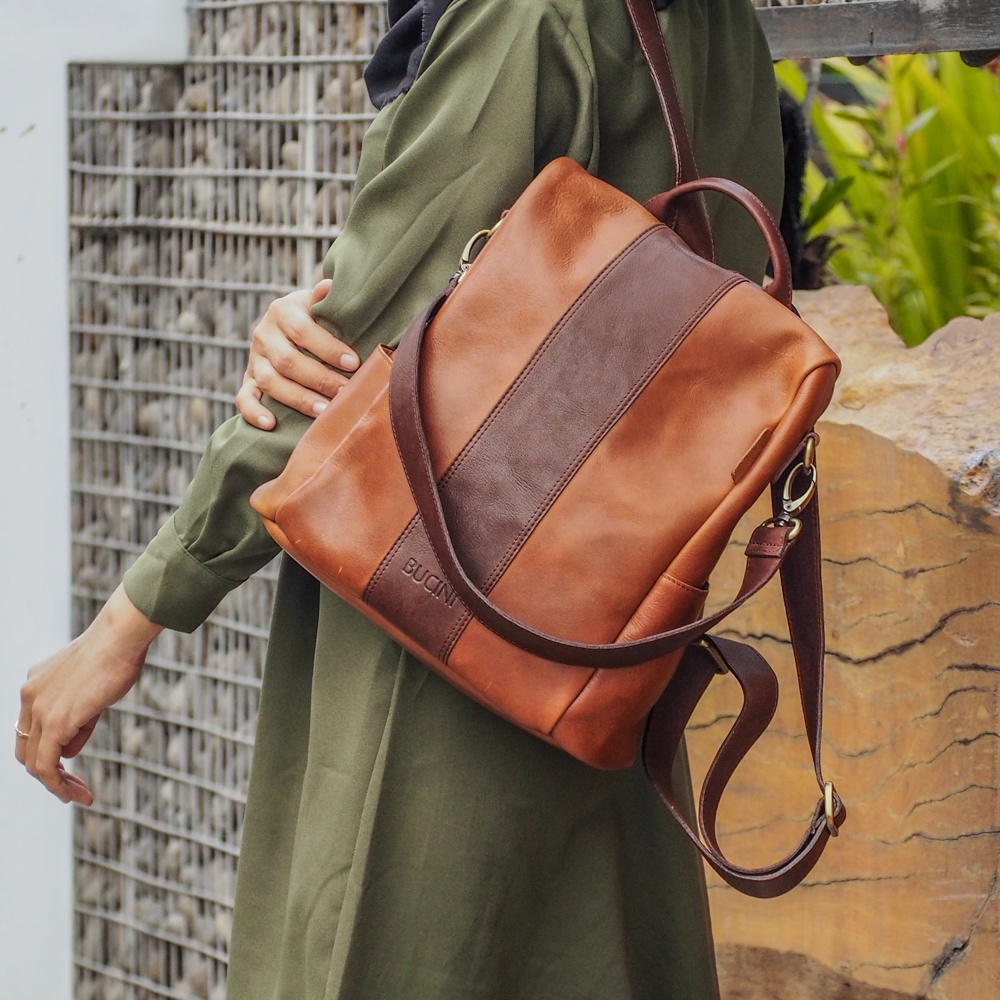 Leather Backpack I Tas Ransel Kulit Wanita BUCINI Roro Multifungsi