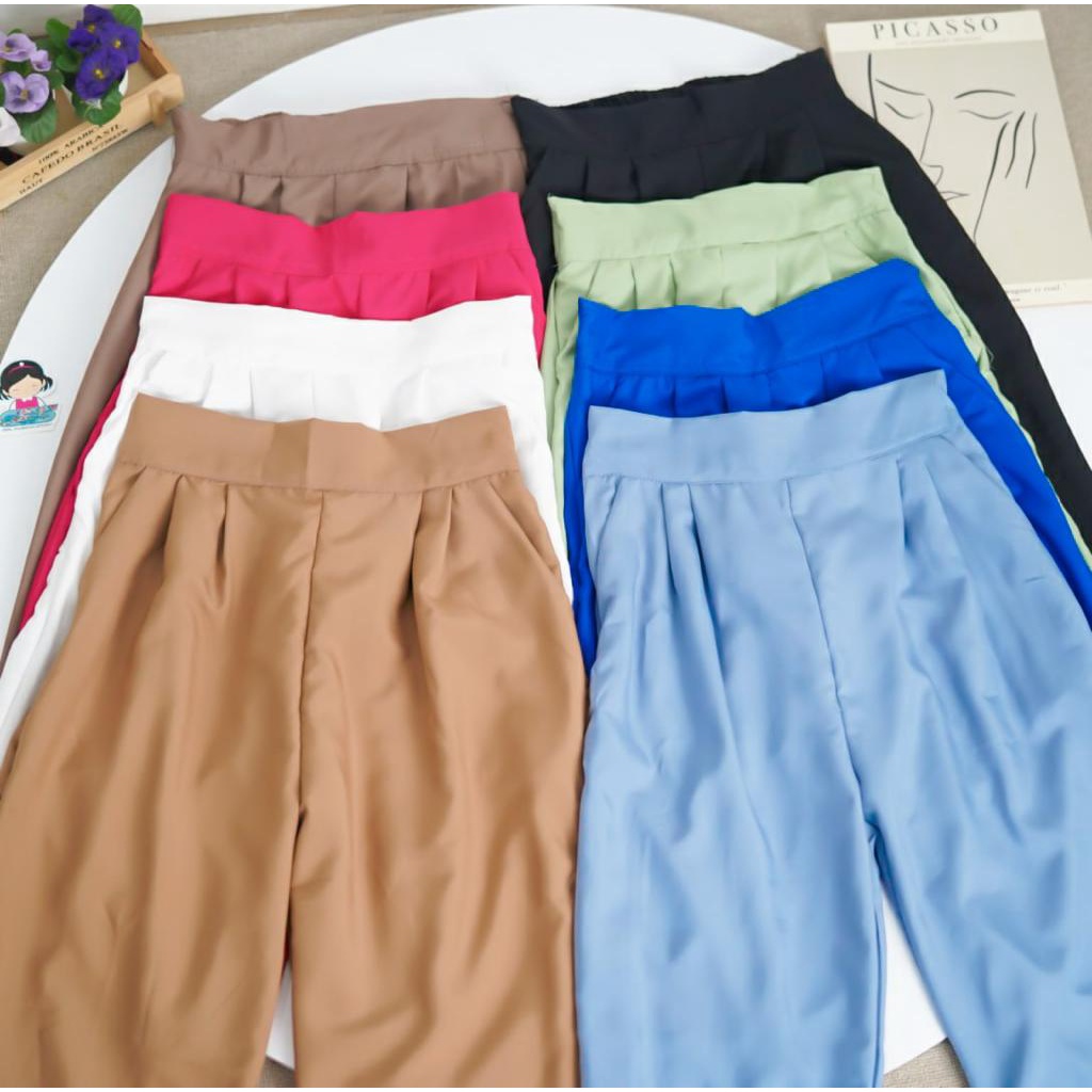 BEFAST- ZFS OOTD PANTS SHELLY / GEMMA PANTS / Celana Kantor Terlaris / Celana Panjang Polos Formal / Fashion Wanita Modis / Celana Casual Wanita Kerja / Outfit Remaja Kekinian