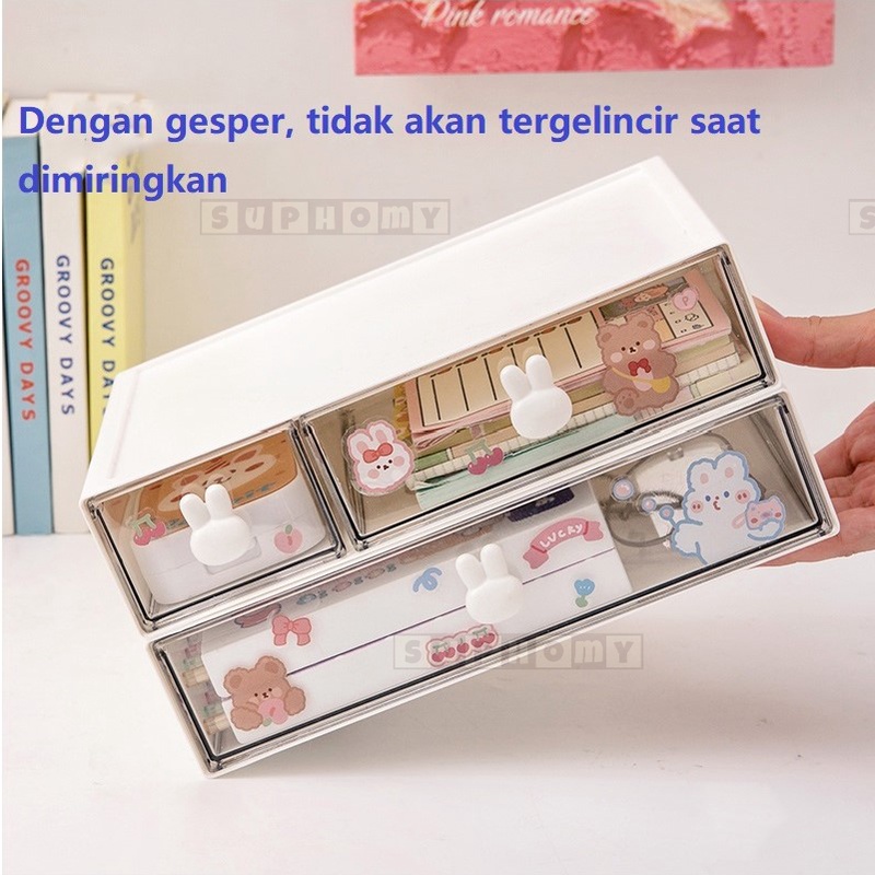 Rak Pensil/Kotak Laci/Kecil Laci Susun/Rak Kecil/Meja Tempat Penyimpanan/Penyimpanan alat tulis /Rak Alat Tulis/Mini Drawer Storage Box/Desk Laci Mini/Desktop Drawer