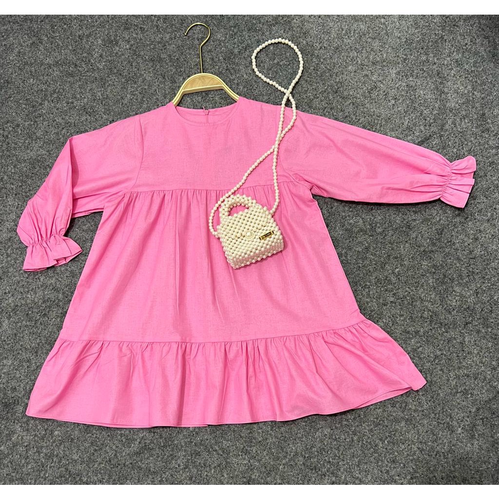 Jimmedy.id - Dress Anak Perempuan Simple Bahan Katun Umur 3-8 Tahun