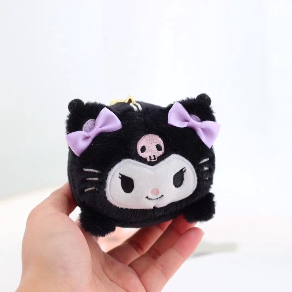 Gantungan Kunci Boneka Sanrio Lying My Melody Kuromi Bahan Plush Untuk Dekorasi Tas