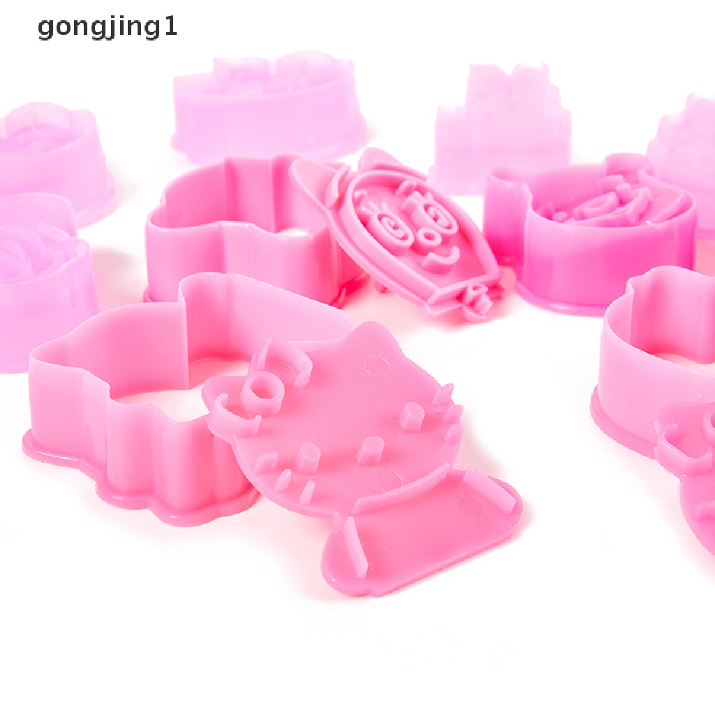 Ggg 1pasang Pemotong Kue Kering Plastik Lucu Kartun Pressable Biscuit Mold Cetakan Kue ID