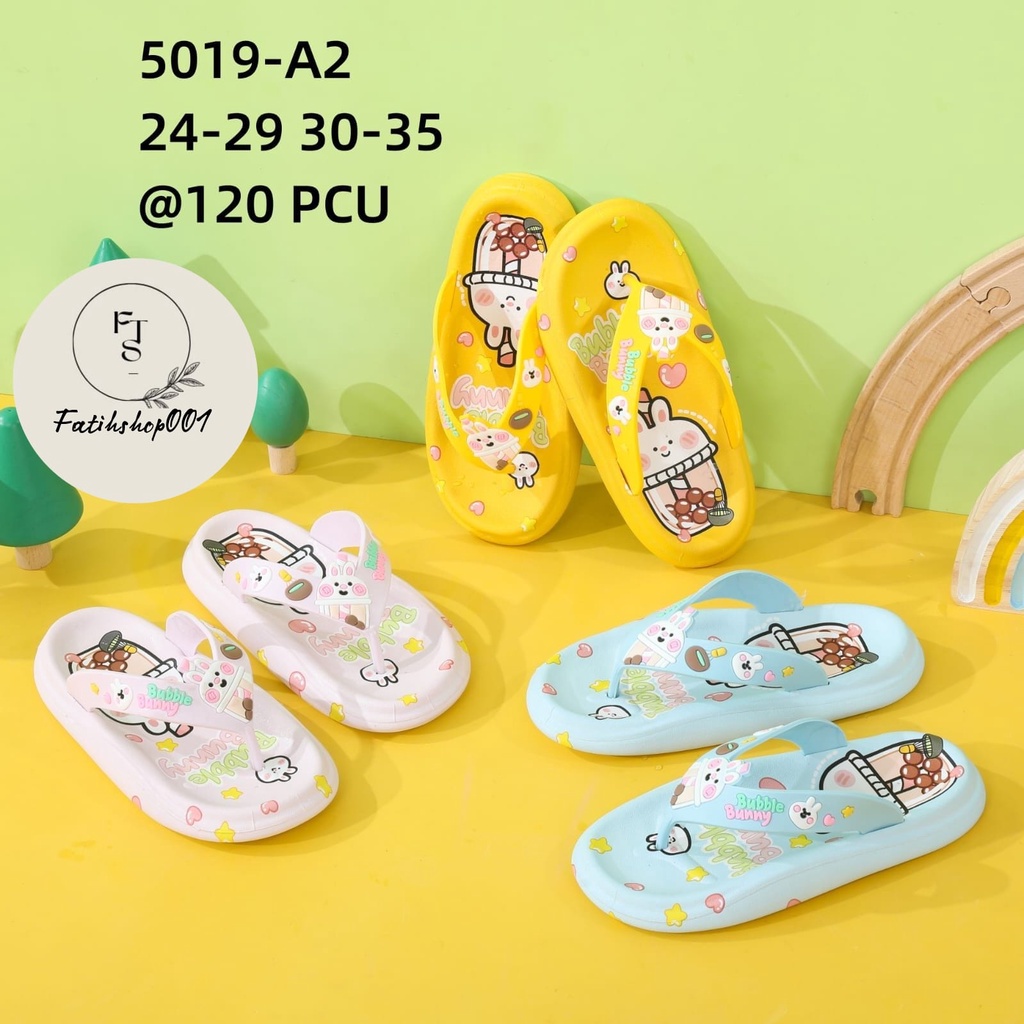 Sandal Jepit Anak Perempuan Chibi Good Luck &amp; Boba 5019-A2 sandal anak terlaris