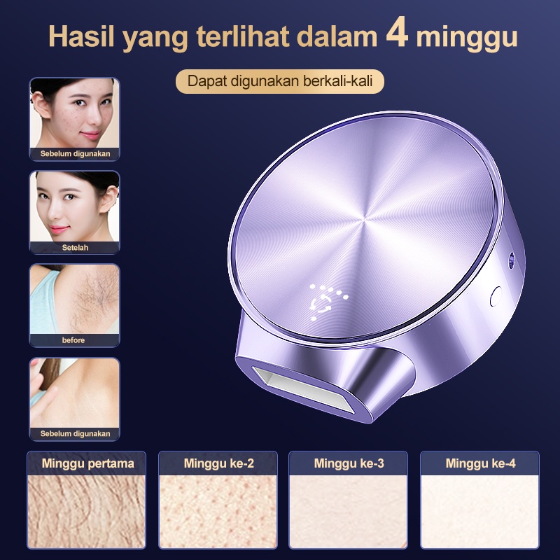 AmazeFan 2in1 IPL perontok bulu permanen Laser hair removal＆pijat wajah Tanpa sakit Kompres dingin 10°C Alat penghilang bulu ketiak permanen 5 tingkat epilator hair remover Alat pencukur bulu kemaluan Rambut bibir/kaki 4 minggu untuk melihat hasilnya