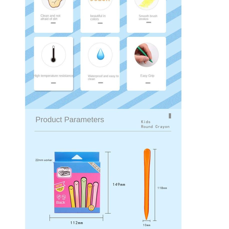 

►®◄ NA - TRIANGULAR CRAYON NON TOXIC ISI 24PCS - CRAYON WATERPROOF