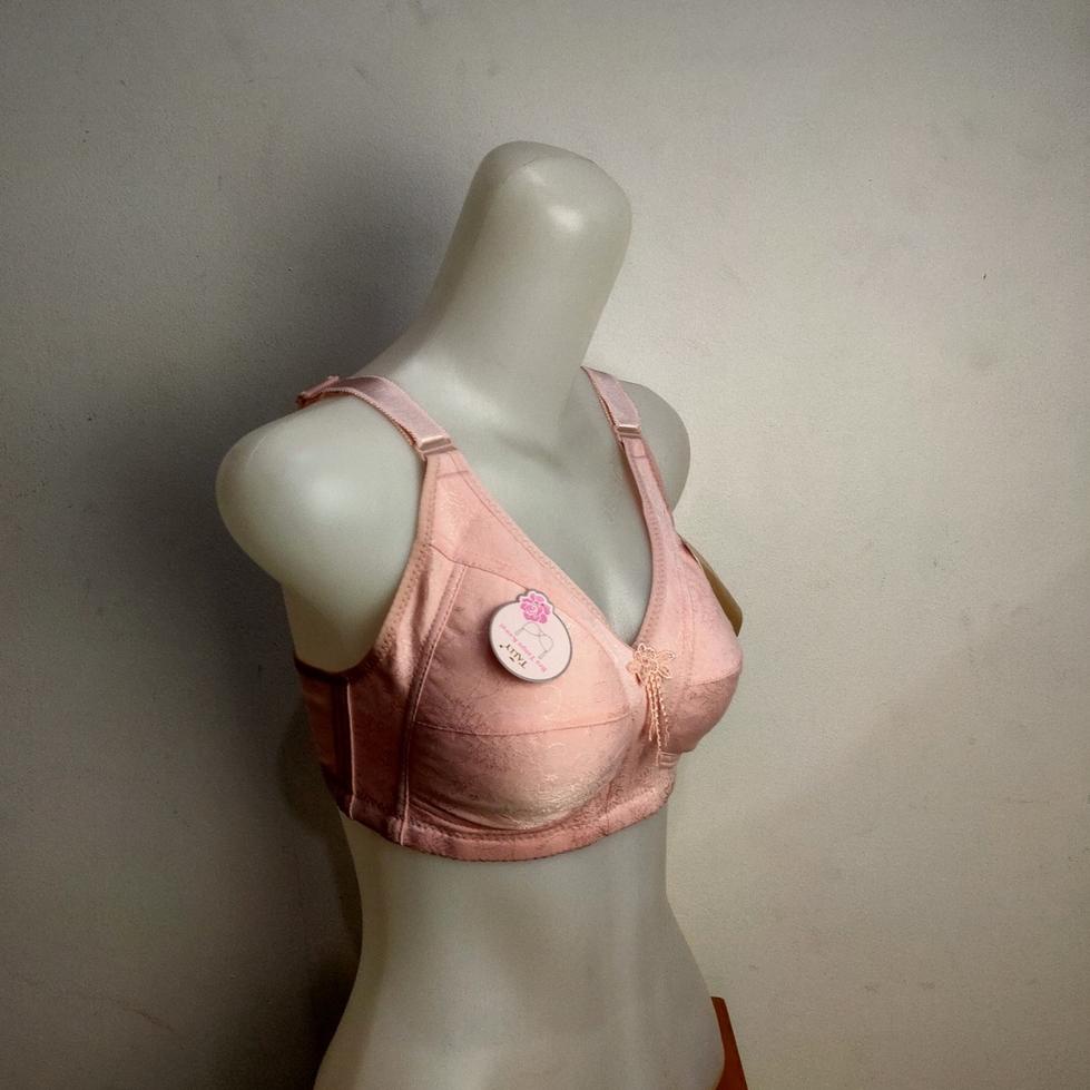 (APK.10De22ᴾ) BH Tanpa Kawat Tanpa Busa Tally 6801 Jumbo dengan cup B Sampai Ukuran 46 Berbahan Katu