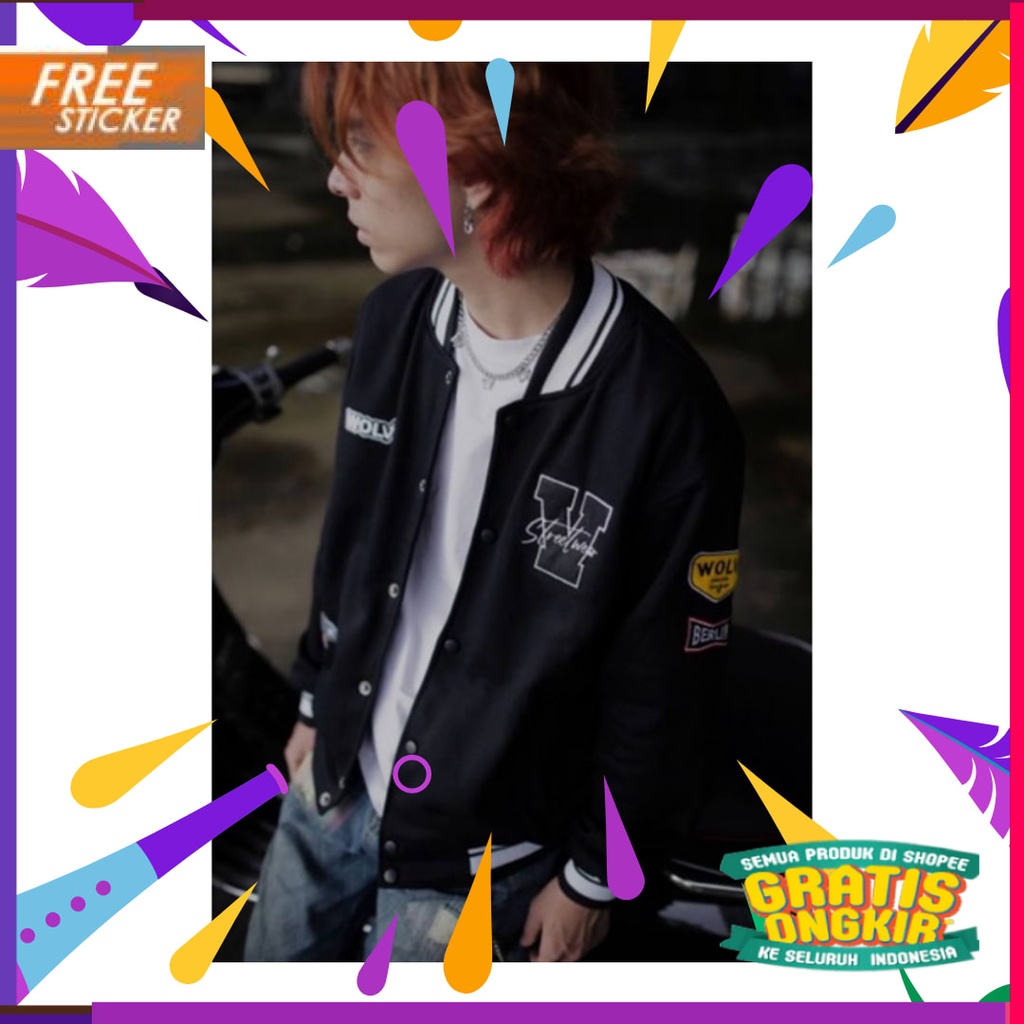 Anime Japan style costum Karakter Korea bts / [BISA COD] JAKET BASE BALL VARSITY PREMIUM / JAKET BAS