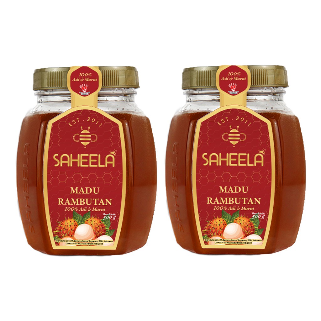 

Saheela 2 Botol Madu Murni [Rambutan] 500gr BPOM | 100% Madu Murni Tanpa Campuran