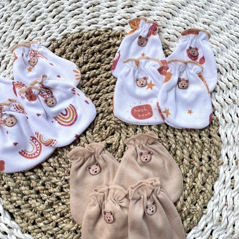 3Pcs Sarung Tangan Sarung Kaki Pelindung tangan bayi sarung kaki bayi sarung tangan bayi sartaki bayi kualitas premium Sarung Tangan Bayi Baru Lahir SNI DNW BABY