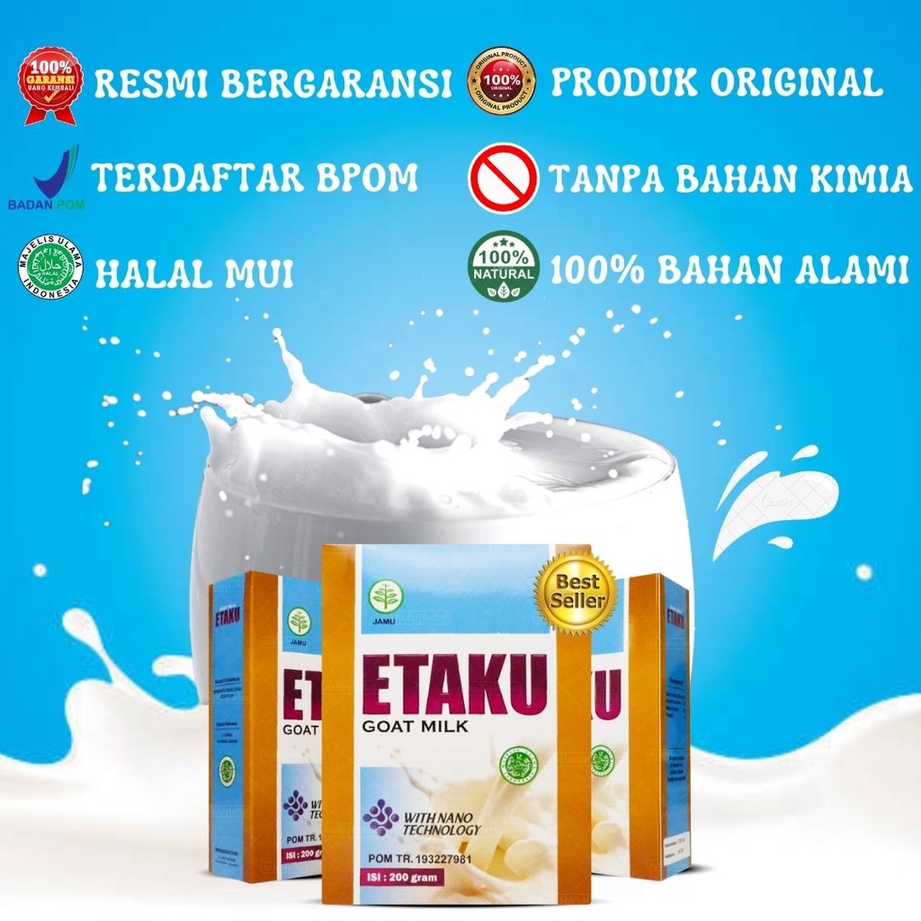 

Susu Kambing Etaku Peninggi Badan Suplemen Penggemuk Badan Susu Untuk Kesehatan Tulang Dan Sendi Lansia Daya Tahan Tubuh Kuat Untuk Anak Dan Dewasa Susu Kambing Etawa100% Original Bpom