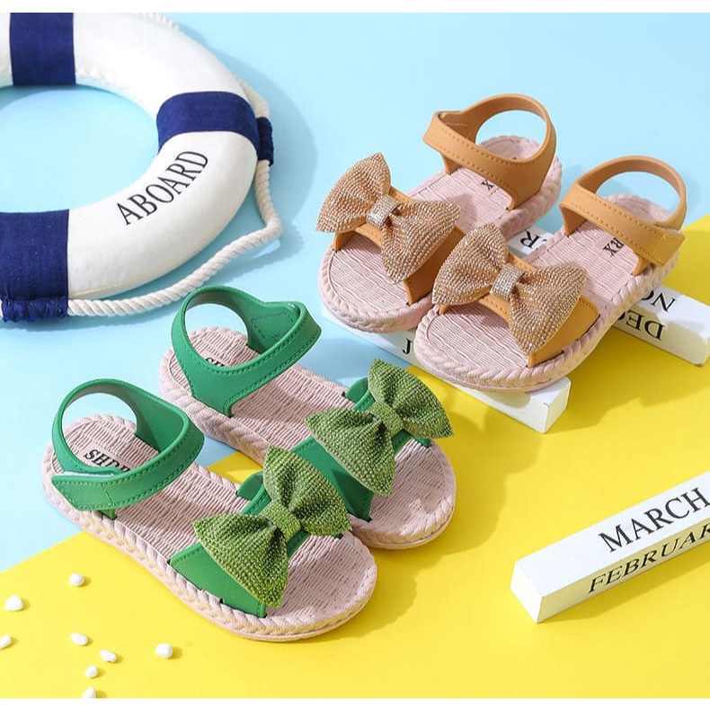 GROSIRTAS LV0203 Sandal Selop Anak Perempuan Import Motif Pita Bertali