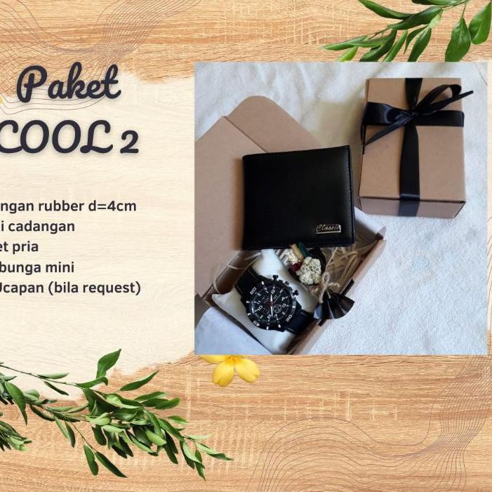 ㊋ Hampers Giftbox Kado cowok ulang tahun , anniversary , wisuda isi dompet jam tangan buket bunga mini ぜ