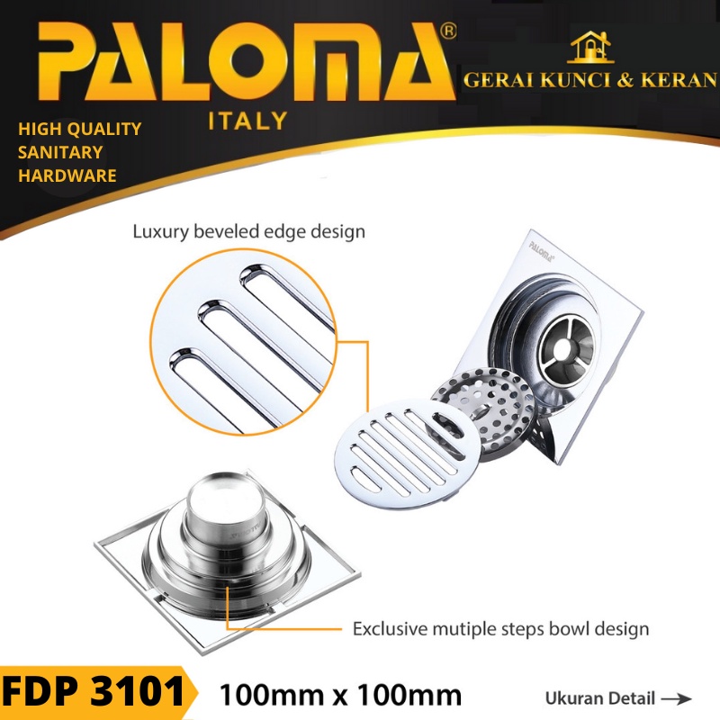 FLOOR DRAIN PALOMA FDP 3101  SARINGAN AIR GOT  STRAINER KAMAR MANDI ANTI BAU BANJIR KECOA TIKUS