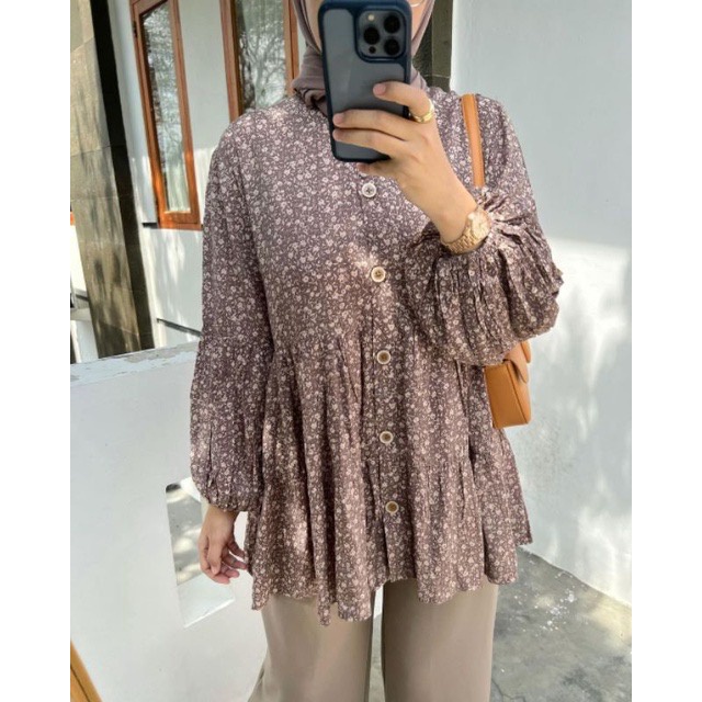 BEFAST - ZEC Blouse LAKESA Floral / Mirsany Blouse / Pakaian Wanita Casual / Blouse Motif Bunga-Bunga / Atasan Wanita Lengan Panjang / Fashion Kekinian Remaja ABG / Blouse Kerja Wanita / Trendy