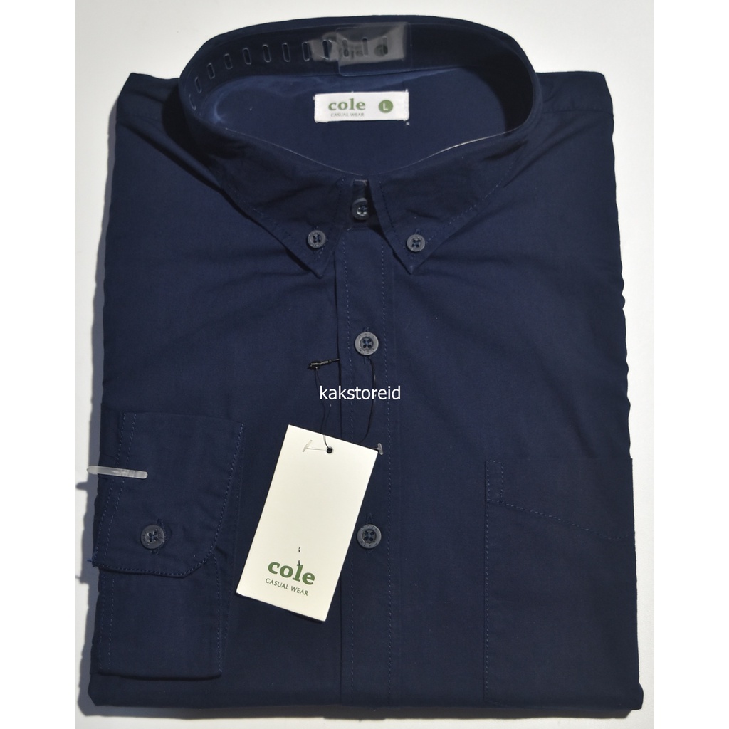 COLE Kemeja Pria Formal Lengan Panjang Navy Reguler DPS 149 ORI