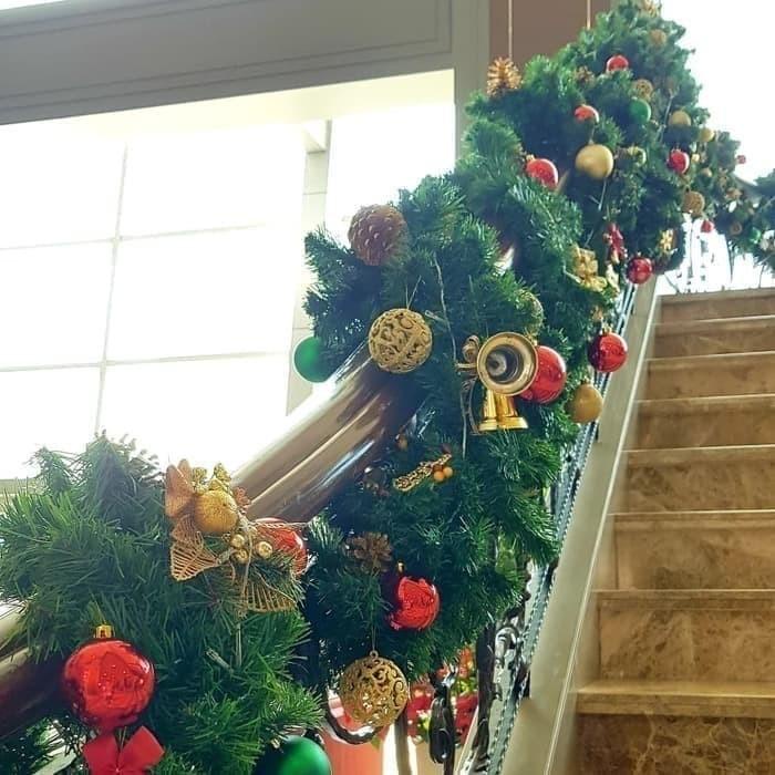 Garland Natal 2 meter Hiasan daun natal - Garlan natal 2m