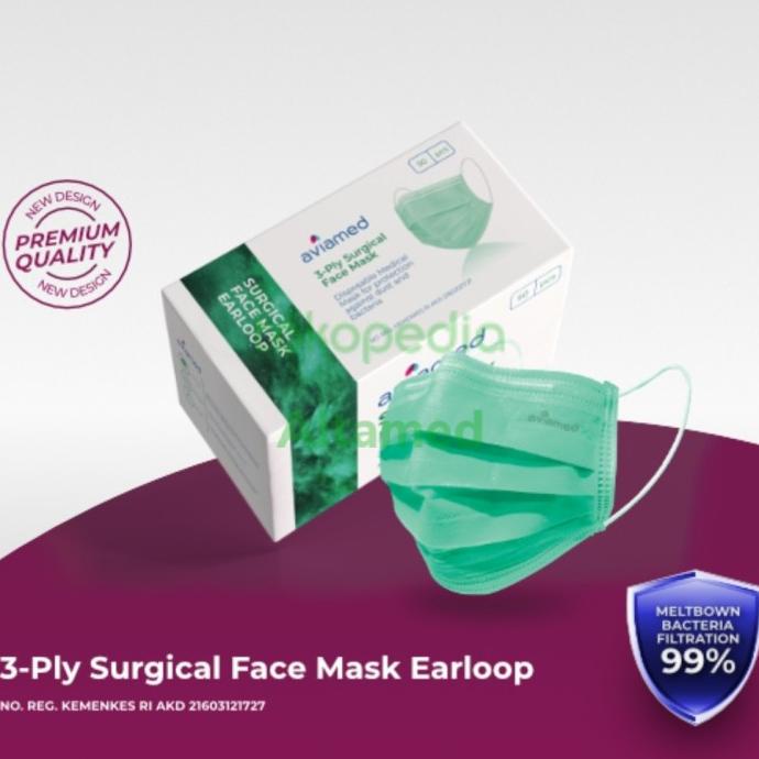 Masker medis Aviamed 3ply Hijau t-altamed Diminati Banget