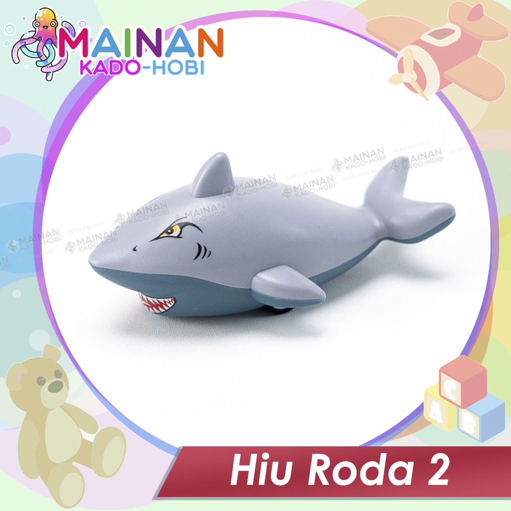 MAINAN ANAK PULLBACK CAR HEWAN LAUT SEA ANIMAL HIU SHARK RODA 2