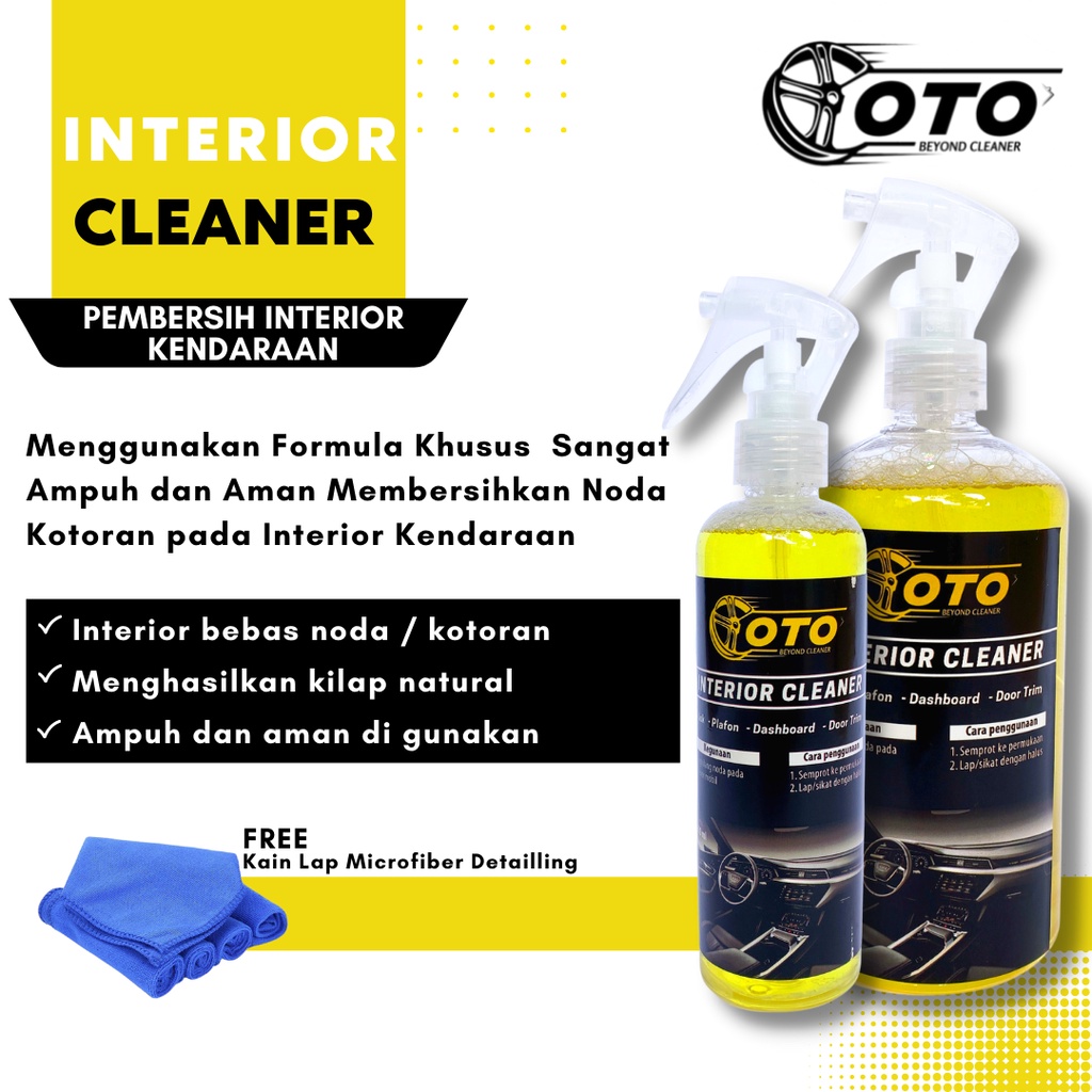 Cairan Pembersih Interior Mobil Paling Ampuh Super Bersih - Free Aplicator - Interior Cleaner - OTO Cleaner - Pembersih Jok - Pembersih Dashboard - Pembersih door trim- Kualitas Tinggi - Penghilang Kotoran Interior - Penghilang Noda Interior