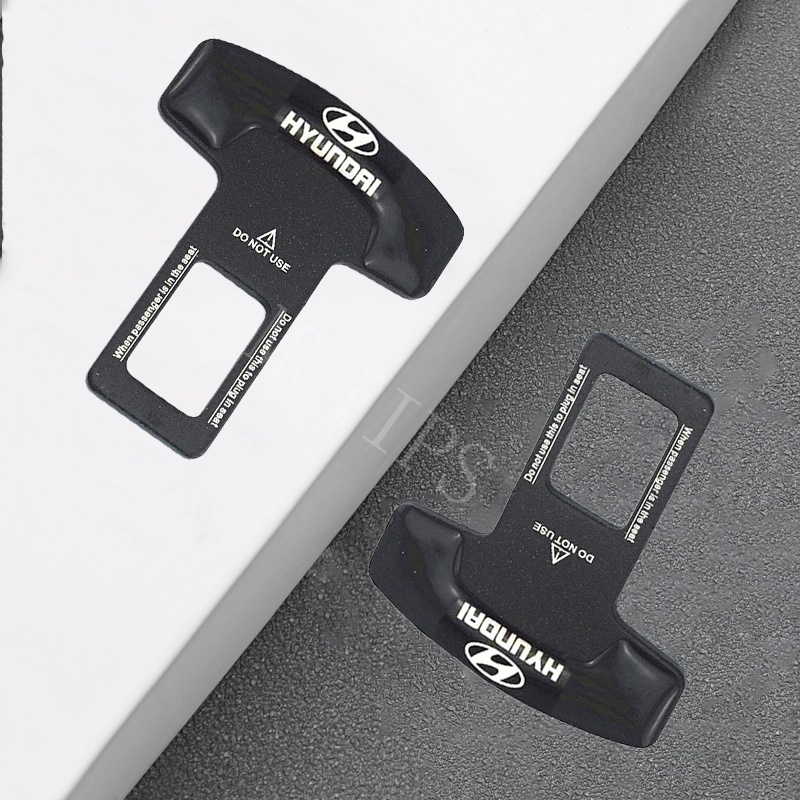 Hyundai 1/2pcs Klip Gesper Sabuk Pengaman Pengaman Mobil Metal Hard Plug Alarm Stopper Menghilangkan Suara Untuk i20 Trajet H1 i10 Kona Getz Aksen Atoz Santa Fe