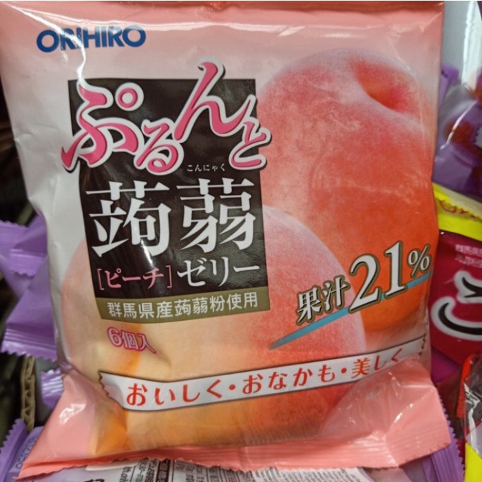 

Orihiro konjac jelly pouch peach jelly rasa persik 120gr