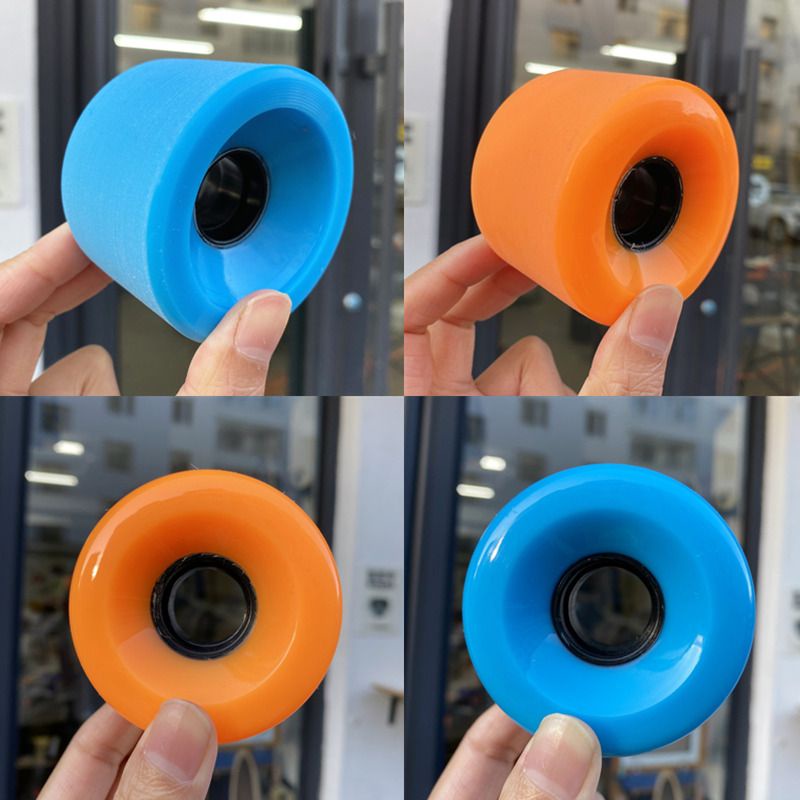 Skateboard Frosted Sudut Bulat Roda Kecil Papan Surfing Darat Longboard Double Rocked Small Fish Board 65x45mm Penyerap Goncangan PU Wheel