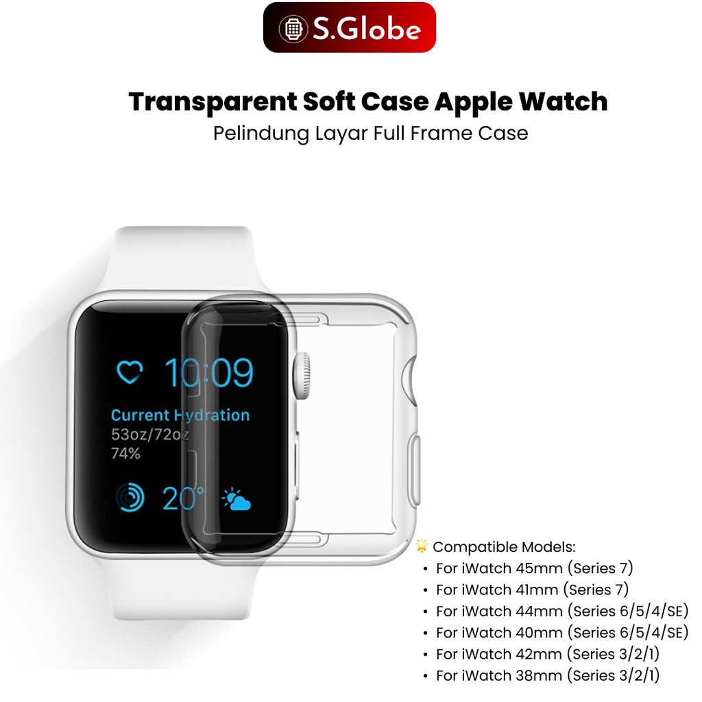 Case iWatch Full Cover Transparent Shell Apple Watch 360° Protective TPU Soft Case