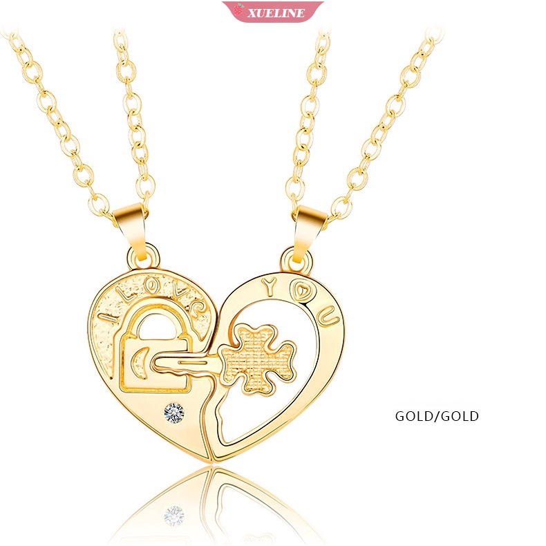 Modis Dan Indah Empat Daun clover key lock Cinta magnet Pasangan Dengan Kalung Persahabatan Manis Liontin Kalung Untuk Kekasih Dan Pacar.  [ZXL] Baju Kaos Distro Pria Wanita Lengan Pendek