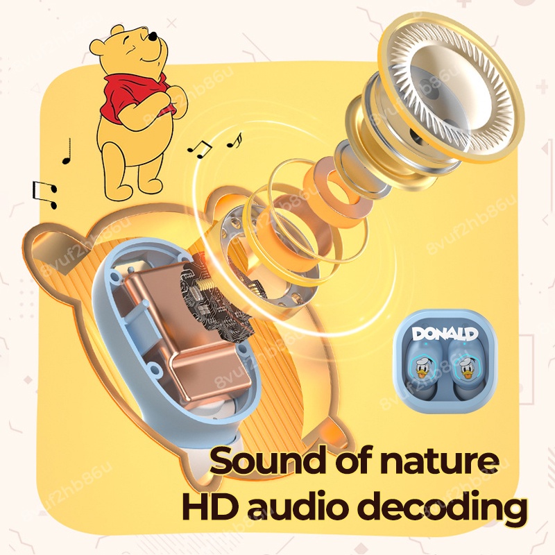 【Ready stok】Headset Bluetooth 100% Disney Earphone Bluetooth 5.3 Android Tws HiFi Stereo With Mic in-Ear Noise Reduc Mini Earbuds